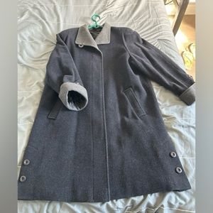 Two Tone Grey Wool Coat * MADE IN CANADA
